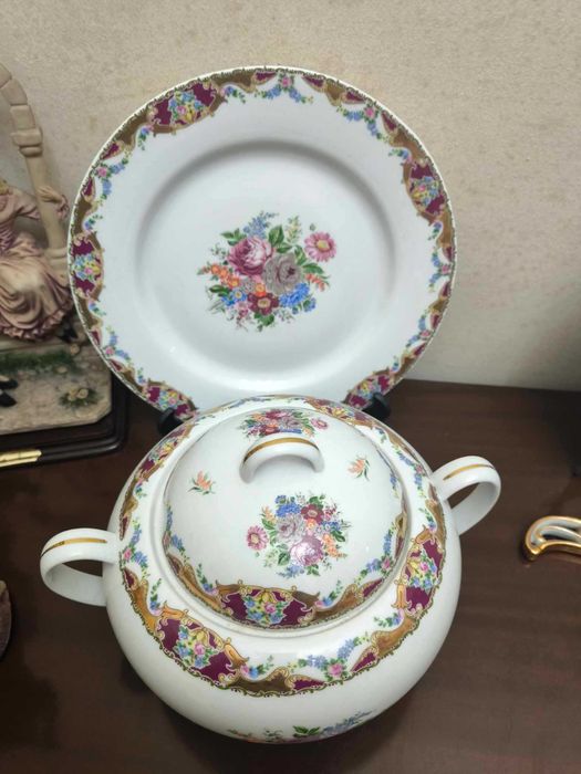 Lindíssima terrina e prato em limoges