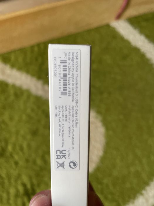 Кабель Apple Thunderbolt 3 новий 0.8м (MQ4H2ZM/A) 100w USB-C