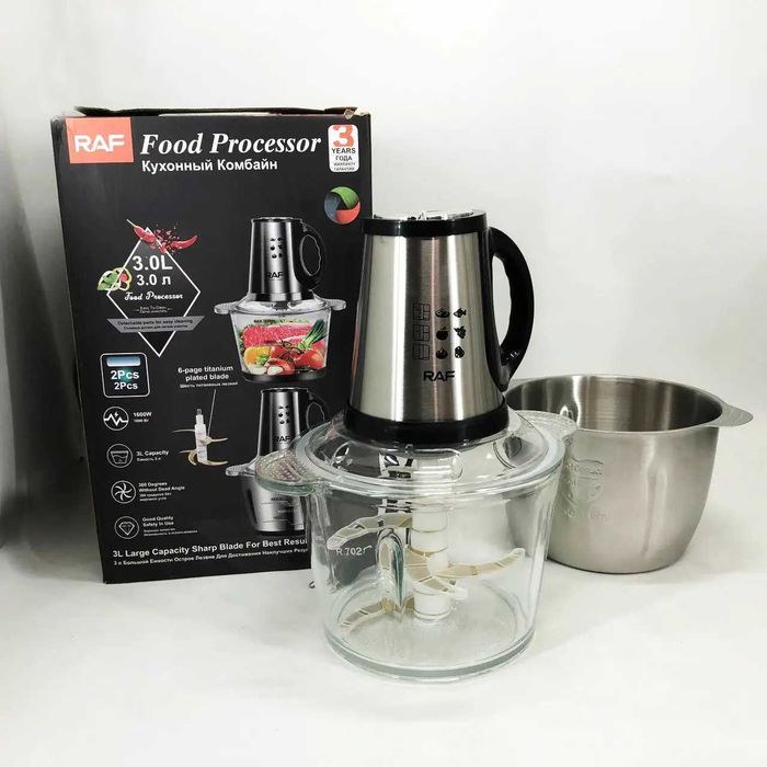 Блендер(1600вт)измельчитель кухонный электрический RAF R7028 2в1 2чаши