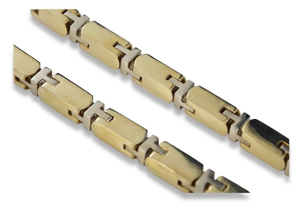 Złoty łańcuszek 14k 585 Hammer cc017yw 60cm 6mm żółte białe Katowice