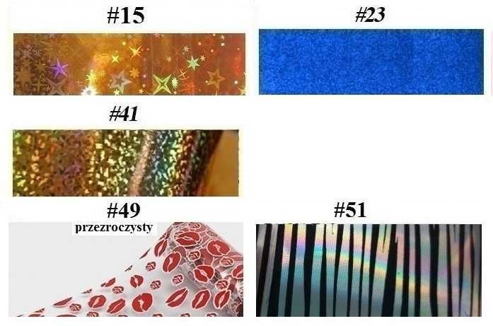 Folia transferowa do zdobienia paznokci różne kolory i wzory