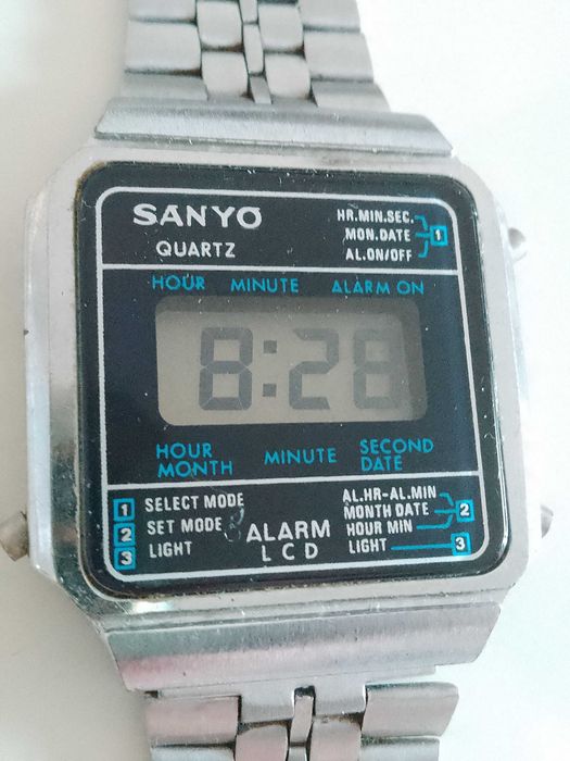 Sanyo Quartz LCD zegarek elektroniczny stary
