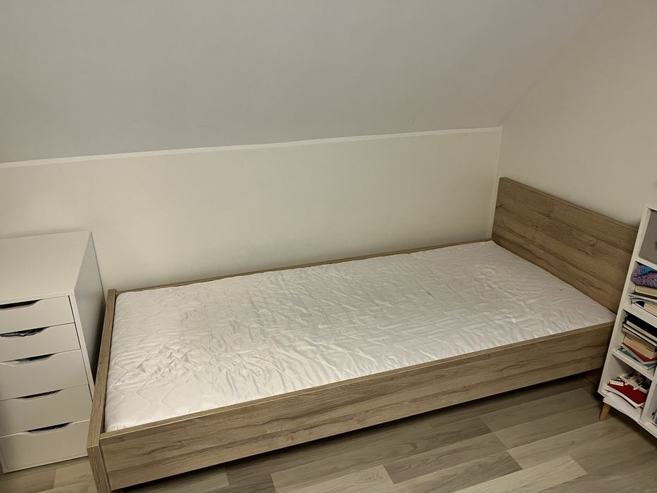 Łóżko młodzieżowe Forte 200cm*90cm ze stelażem dąb sonoma