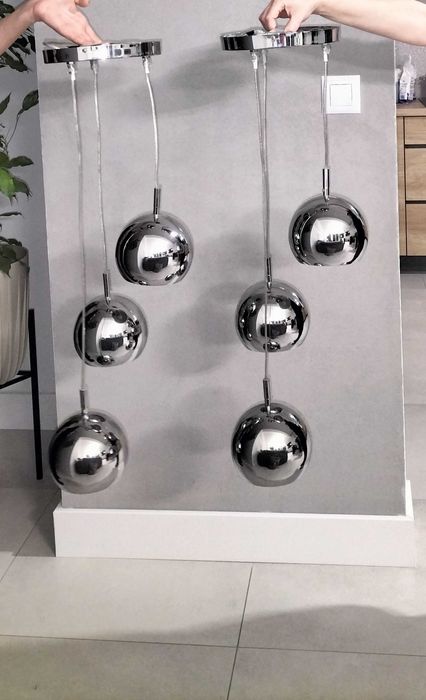 Lampa wisząca srebrne kule