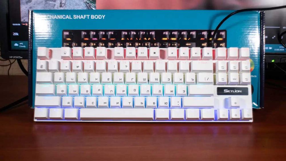 Клавиатура механическая (кирилица) SKYLION K87 White с RGB подсветкой