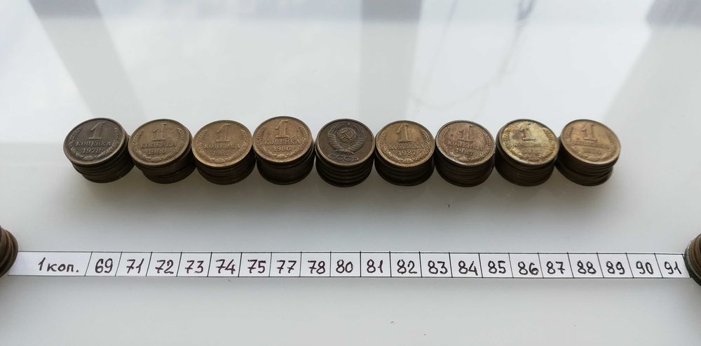 Монеты копейки 1  2  3  5  10  15  20  50 времен СССР