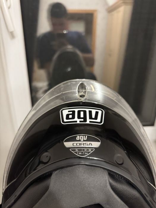 Продам топовый мото шлем AGV CORSA BLACK-MATT+ гарнитура Sena 50s