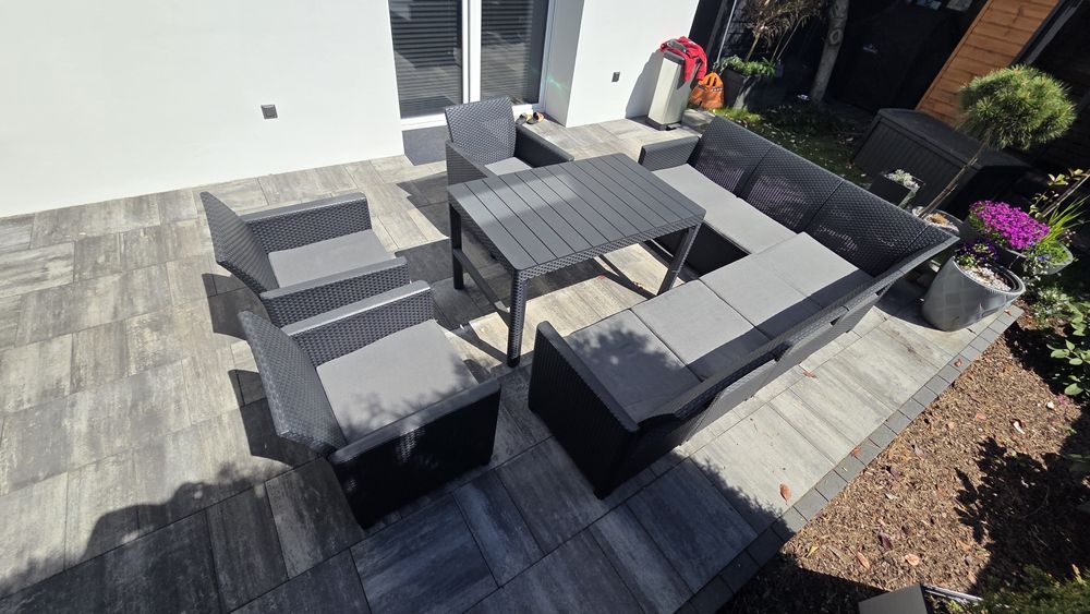 Komplet wypoczynkowy ogrodowy na taras 7 osobowy