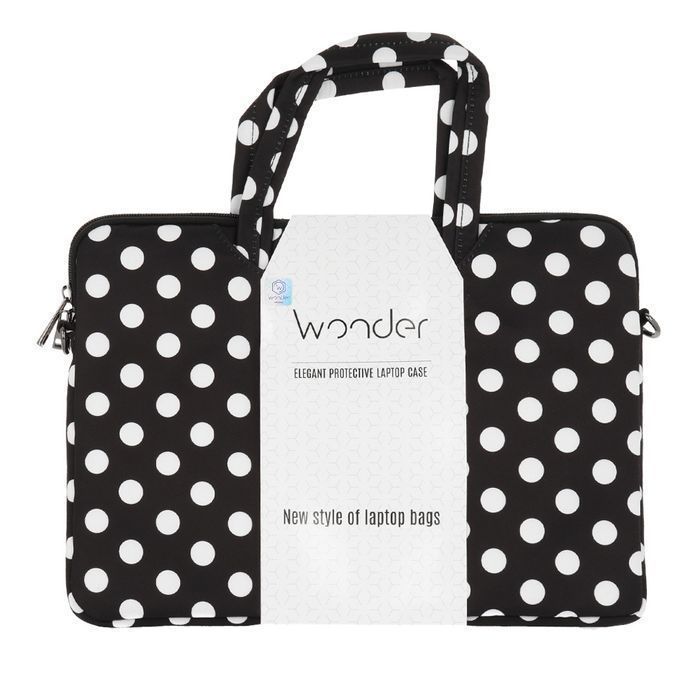Wonder Briefcase Laptop 17 cali groszki czarne