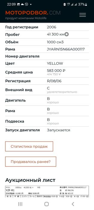 Yamaha YZF R1 з Японії