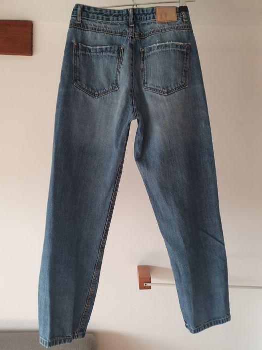 MOHITO spodnie jeans jeansy wysoki high mom fit dla niskiej 34 xs