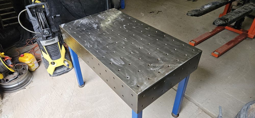 Dwa stoły spawalnicze 120x70 cm, frezowany blat na CNC, stal 12 mm