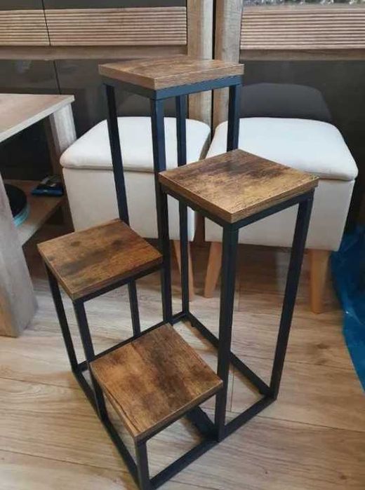 Kwietnik NOWY stojak na kwiaty metalowy doniczki półka ozdobna loft