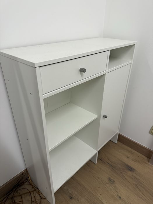 Armário IKEA branco com gaveta, porta e prateleiras