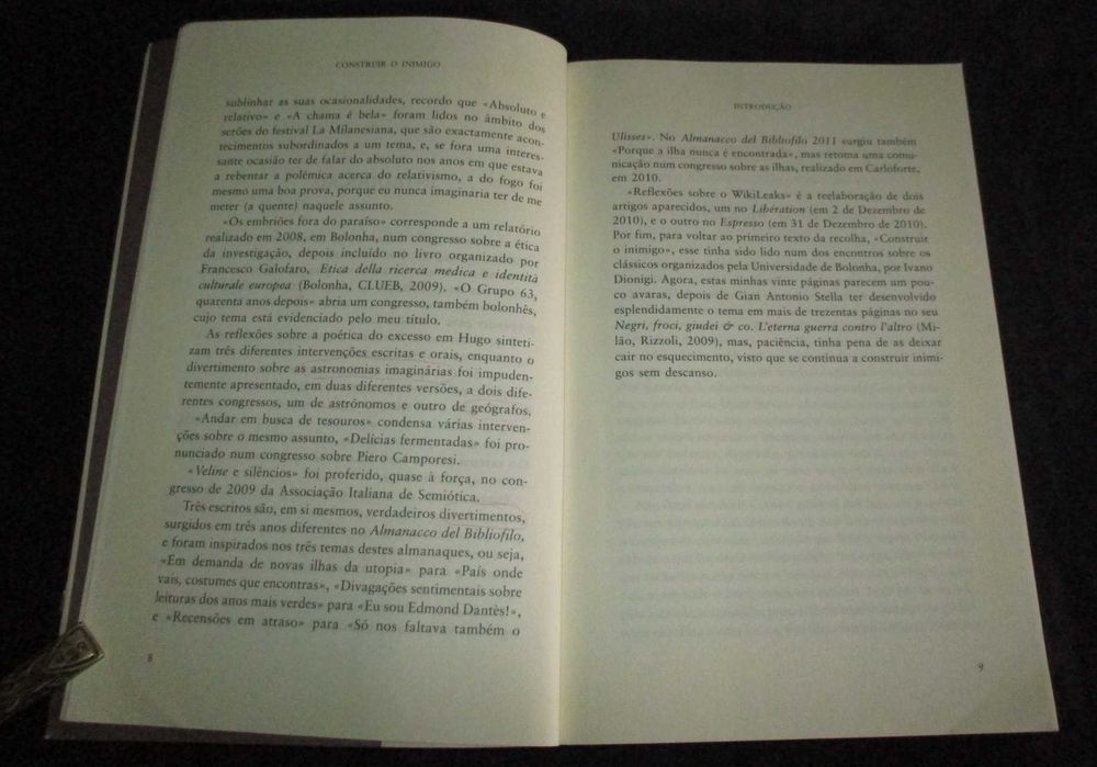Livro Construir o Inimigo e outros escritos ocasionais Umberto Eco