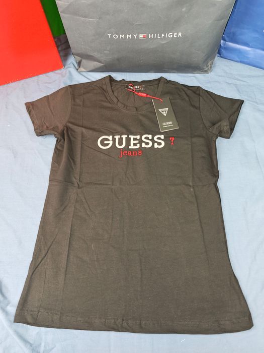Koszulka damska tshirt Guess czarna krótki rękaw premium S-XXL
