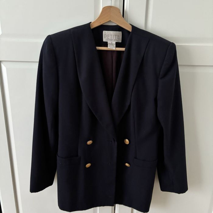 damska dwurzędowa marynarka PETITE SOPHISTICATE vintage rozm. S