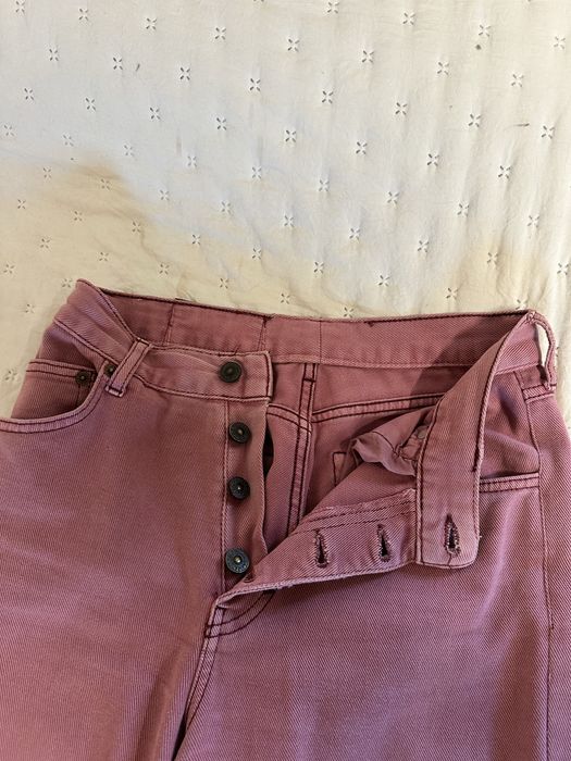 Calça de ganga cor de rosa com 4 botões