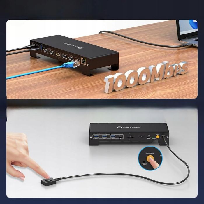 Stacja Dokujaca KVM USB C CMSTEDCD do Laptopa i PC