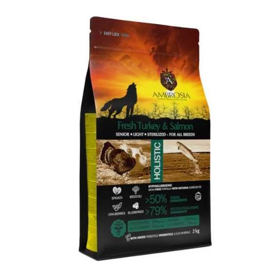 Karma dla psa AMBROSIA Senior Świeży Indyk i Łosoś 12kg