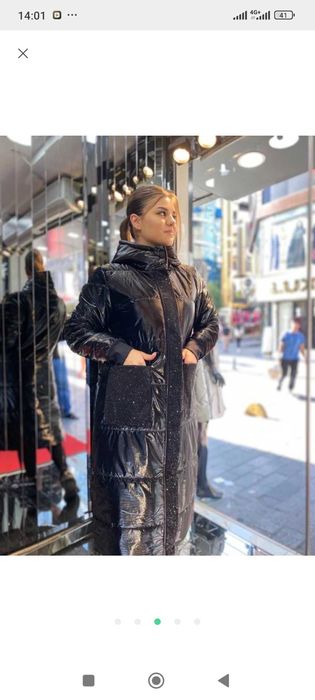 Пальто пуховик довгий жіночий Турція стрази тінсулейт 48-52р