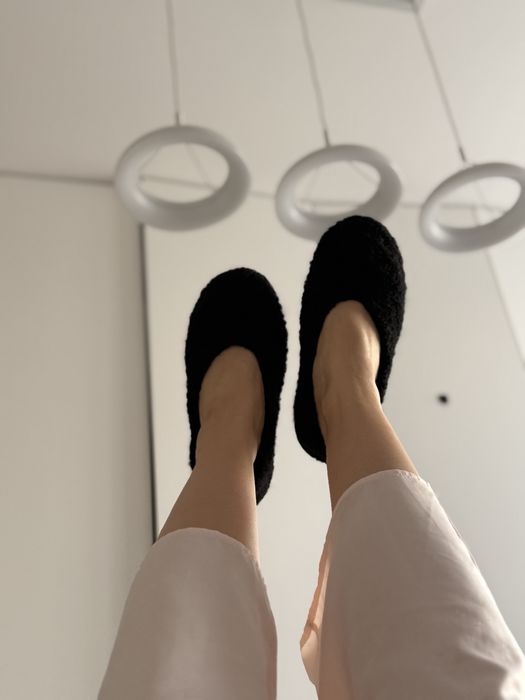 Baleriny z alpaki | rozmiar 37 | kolor czarny | do domu i na zewnątrz