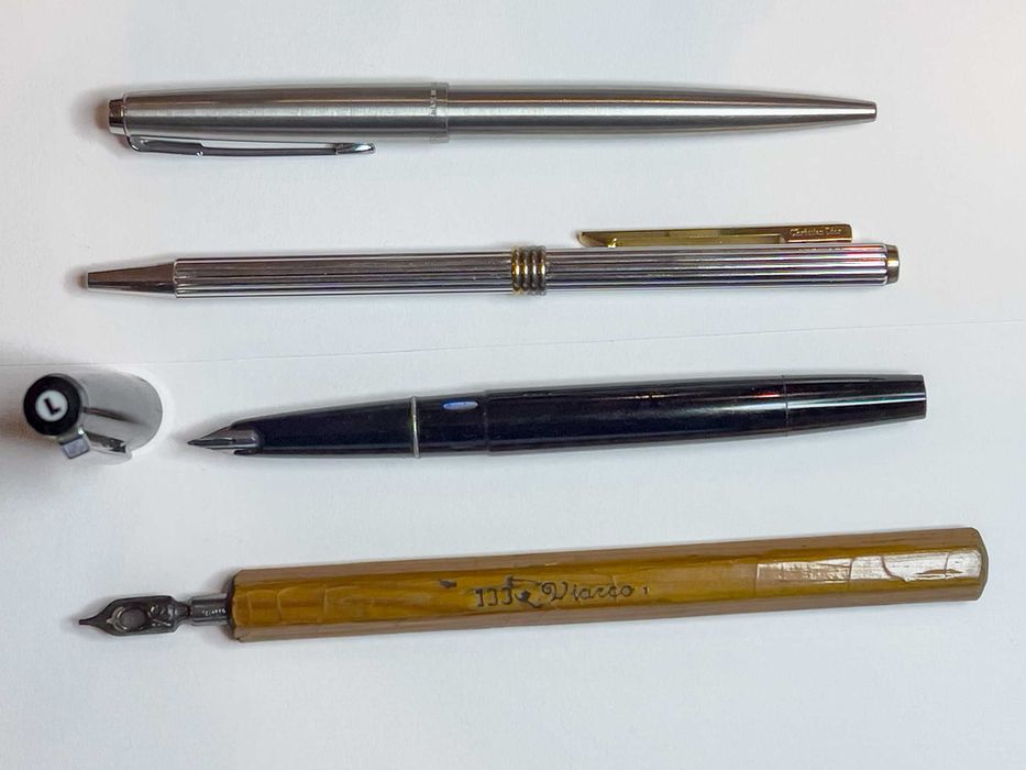 Conjunto de Escrita - Tinteiros, Canetas, Aparos e abre cartas