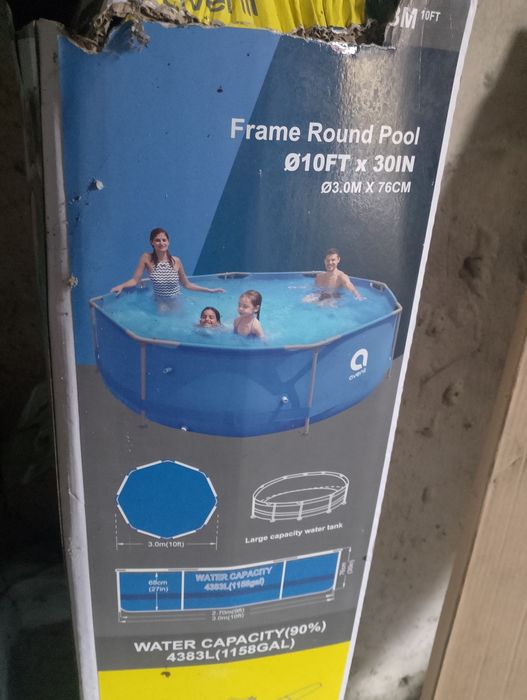 Basen stelażowy 3 m średnica wysokość 76 cm z pokrywą i pompą
