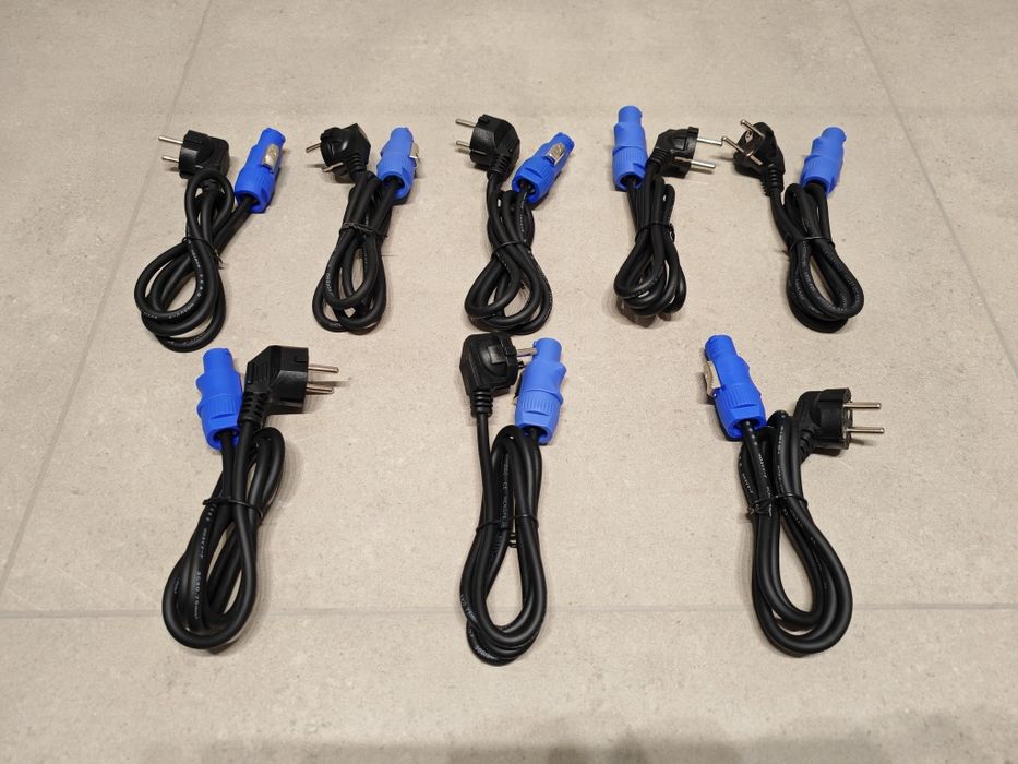 Kable 8 x Kabel przewód zasilający POWERCON IN 1,2 m Wtyczka 230V