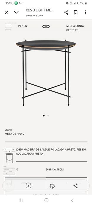 Mesa apoio/lateral/cabeceira area store