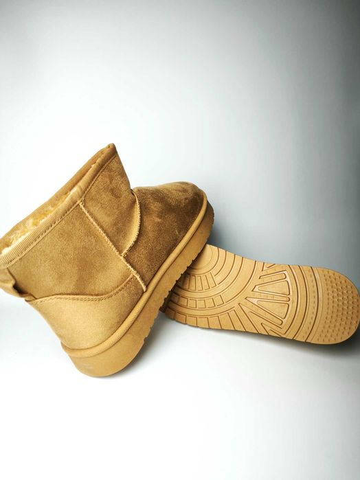 Zimowa wyprzedaż buty śniegowce botki brąz camel nowe 39