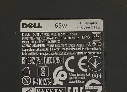 Блок живлення зарядка Dell 19.5V 3.34A штекер 7.4 x 5.0 мм opигінaл (ІО шt)