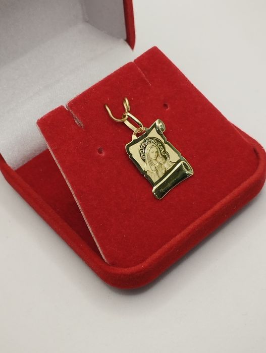 Złoty medalik papirus, złoto 585