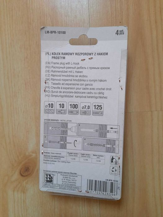 Kołek ramowy rozporowy 4 szt