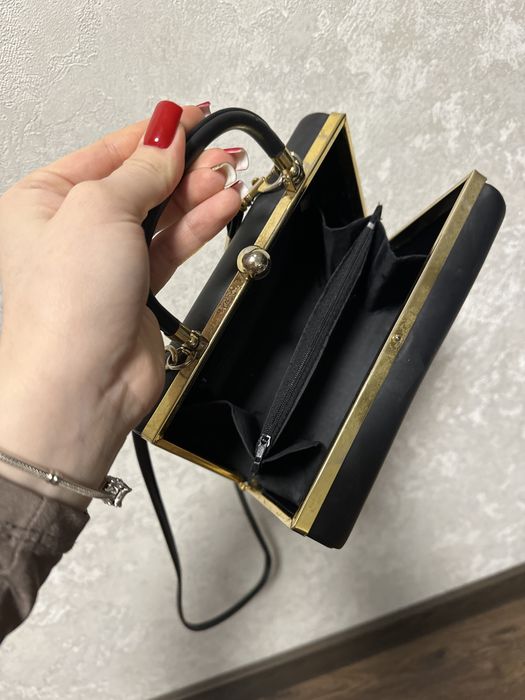 Стильна сумка чорна маленька брендова Versace