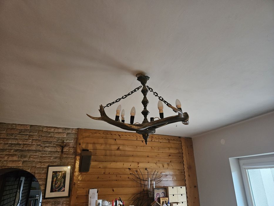 Lampa, żyrandol z poroża