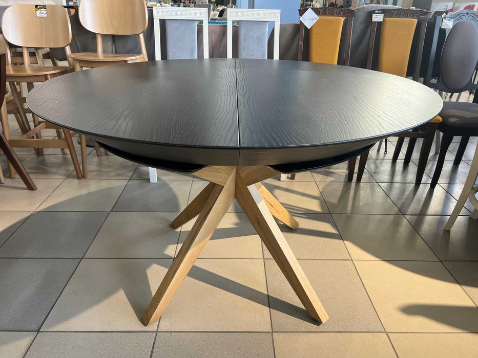 Стіл Нова Д130+50+50 круглий розкладний кухонний у вітальню в гостинну