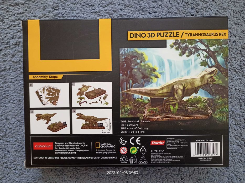Tyrannosaurus rex 3d puzzle national geographic