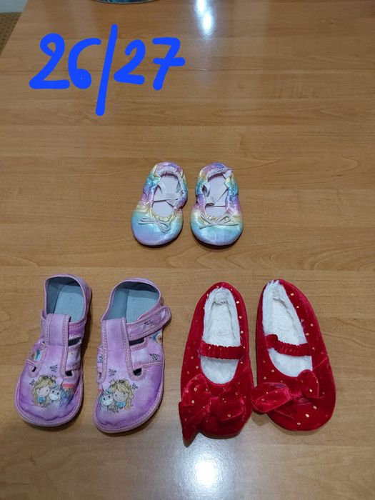 Pantofle Raweks b.dobry stan 26 i baleriny Pepco nowe 26/27 + gratis