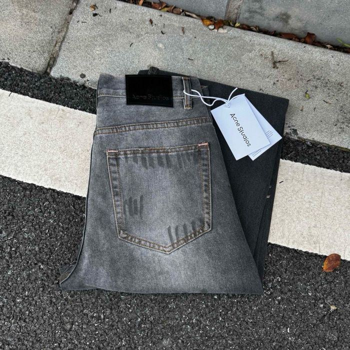 Джинси Acne Studios чорні потерті | акне студиос джинсы