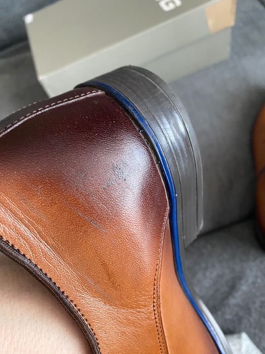 Brązowe półbuty wizytowe skórzane, polski producent, 42