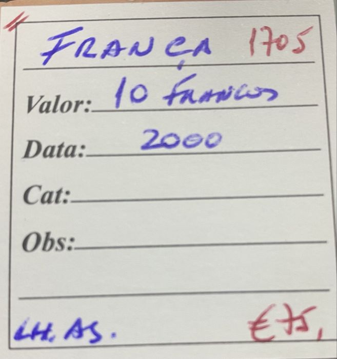 Moeda 1705 - Franca 10 Francos 2000 Prata