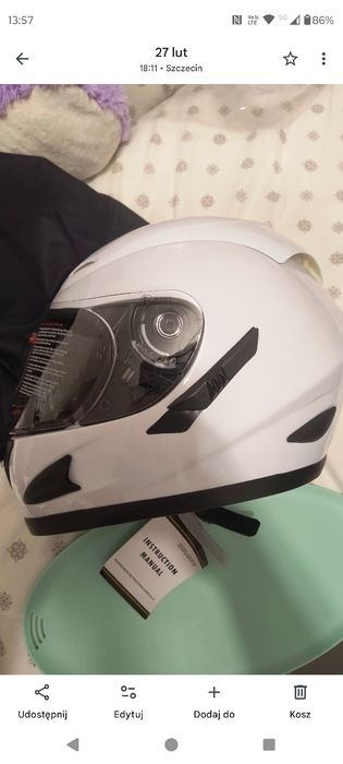 Kask motocyklowy biały