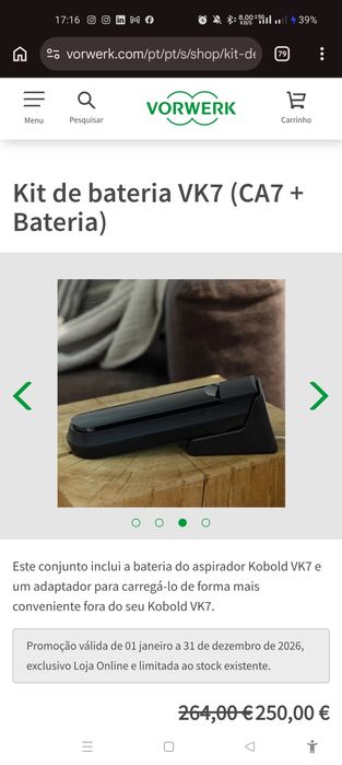 Kit de bateria VK7 (CA7 + Bateria)