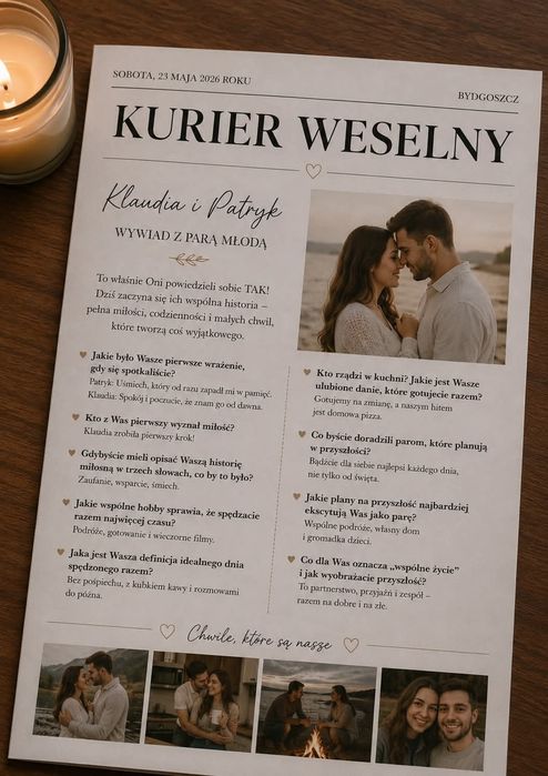 Gazetki weselne personalizowane