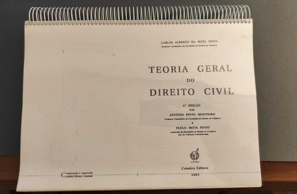 Teoria Geral do Direito Civil, Carlos Alberto Mota Pinto, 4ª edição