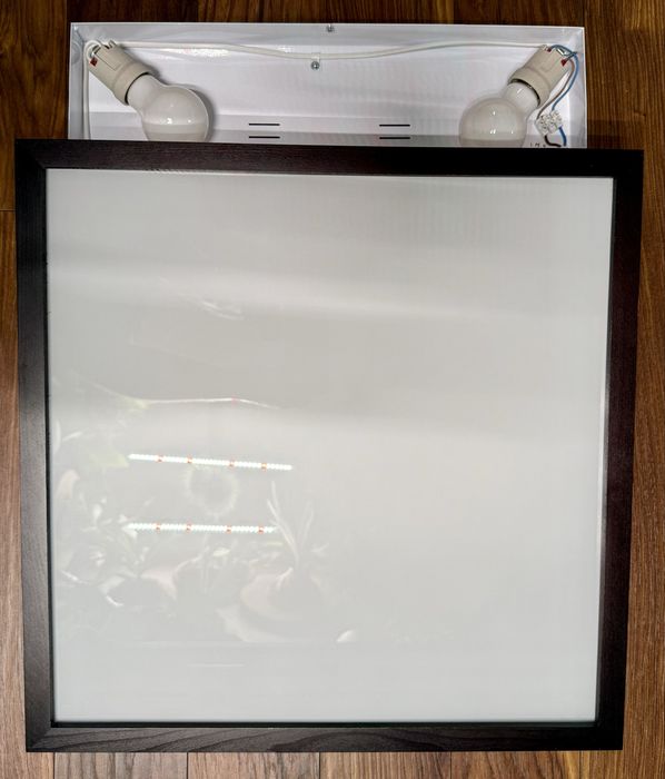 Plafon Nowodworski NAGANO 50 x 50 drewno + szkło