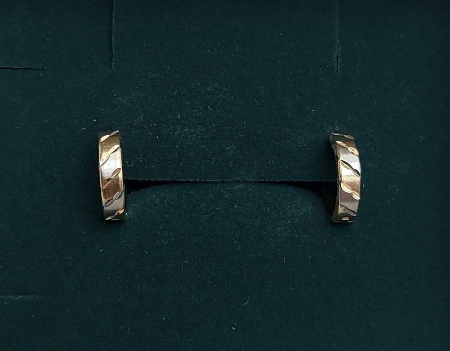 Kolczyki z dwukolorowego złota