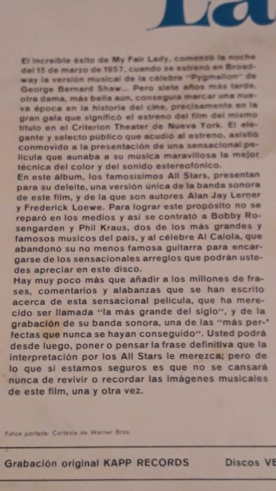All Stars - My Fair Lady - LP - portes incluídos