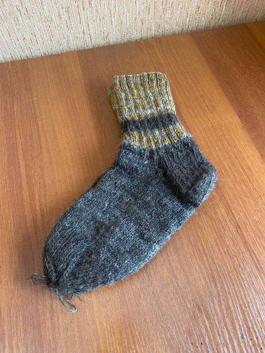 Носки ,следочки из козьего пуха+шерсть шпанки ручной работы -НОВЫЕ